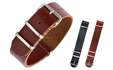 カシス製腕時計リボンベルトタイプナトーオイルレザー