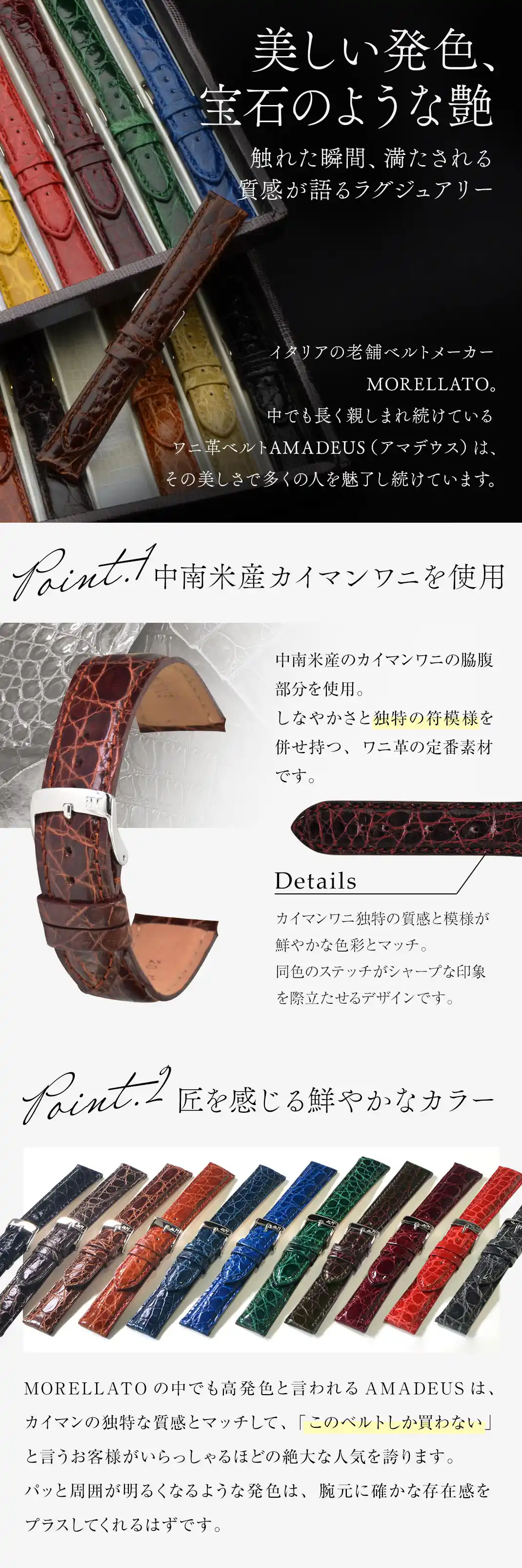 MORELLATO モレラート AMADEUS アマデウス カイマンクロコ ワニ革 時計