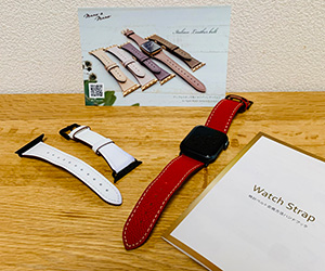 牛革フラットベルトとアップルウォッチ 4 40mmを組み合わせたお客様