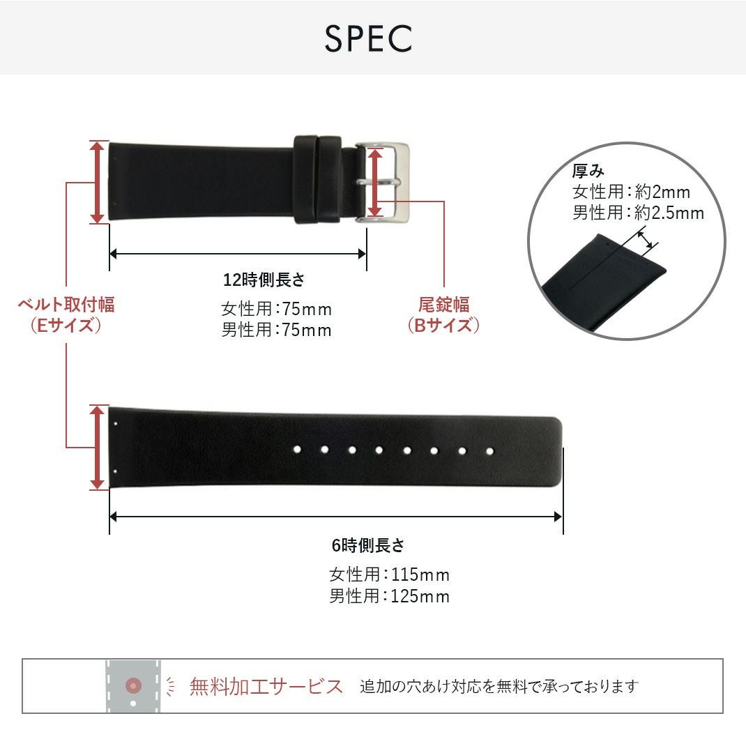 スカーゲン 用 ベルト バンド カーフ 牛革 TYPE SKG タイプエスケー