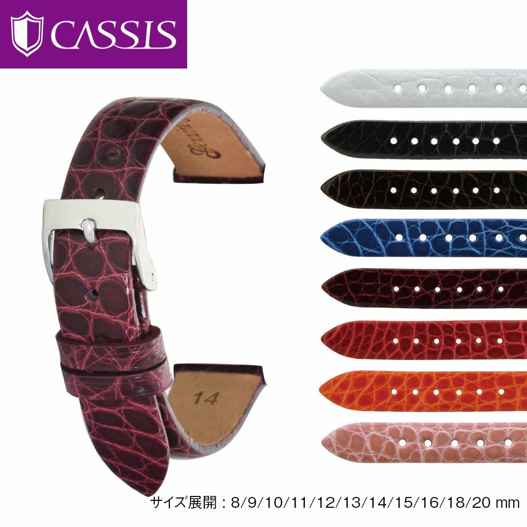 CASSIS☆リオンシャイニー☆新品☆12mm幅☆アリゲーター☆ネイビーブルー 楽天市場】時計ベルト アリゲーター ワニ革 クロコ 8mm 9mm 10mm 11mm