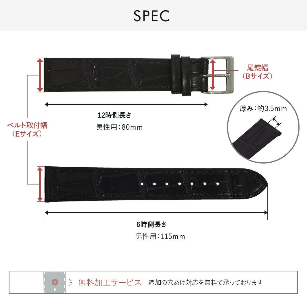 カシス時計ベルト PAULI(パウリ) スペック