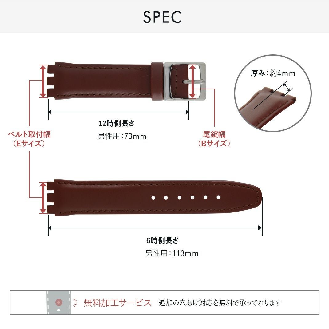 カシス時計ベルトTYPE SWT(タイプエスダブリューティー)  スペック
