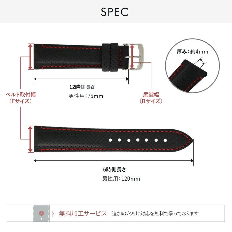 シチズン エコ・ドライブ用 CITIZEN Eco Drive にぴったりの時計ベルト 