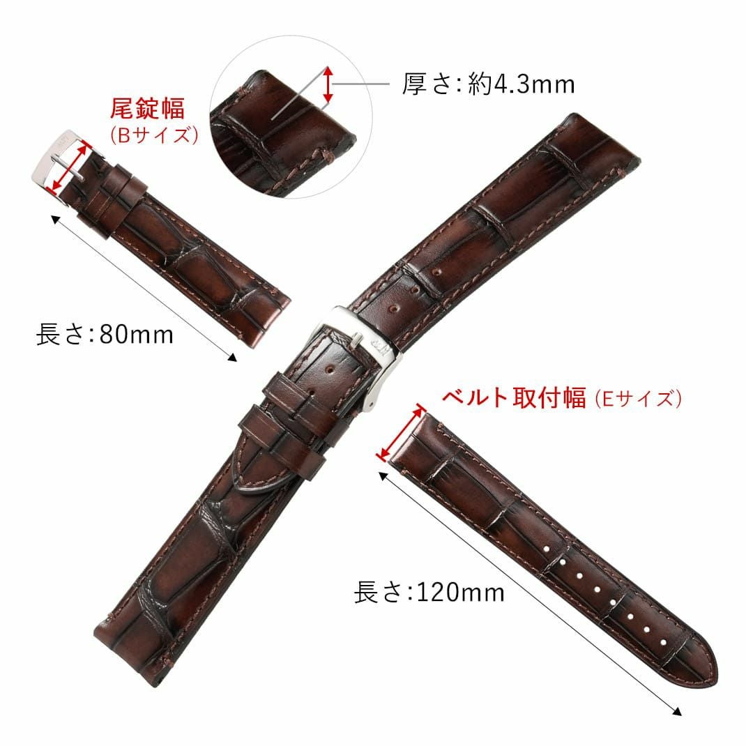  アラン シルベスタイン 用 ALAIN SILBERSTEIN にぴったりの 時計ベルト カーフ 牛革 MORELLATO モレラート TIEPOLO ティエポロ X5534D40 22mm