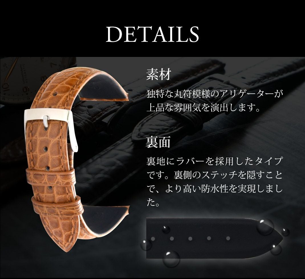 CASSIS カシス DUNKERQUE ダンケルク アリゲーター ワニ革 時計ベルト